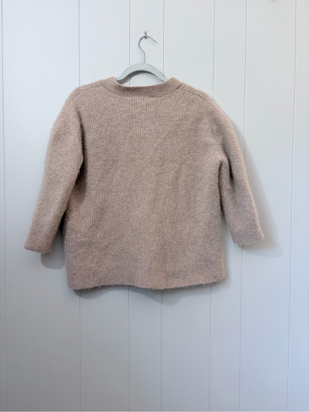 Quince 100% Cashmere Button Down Cardigan Beige Plush Large - Picture 5 of 6